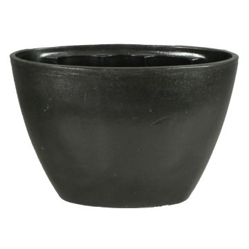 Keramik Topf für Orchideen RODISA, oval, schwarz, 32x14,5x22,5cm