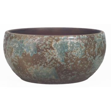 Schale Keramik TSCHIL, Rustikal, Farbverlauf, braun-grün, 13cm, Ø28cm