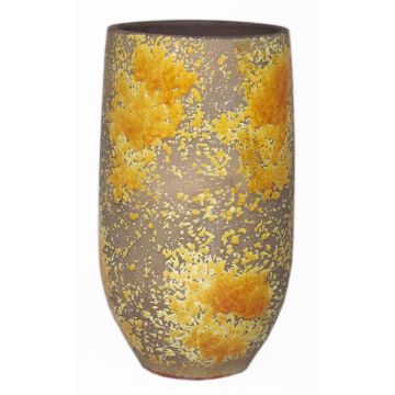 Blumenvase Keramik TSCHIL, Rustikal, Farbverlauf, ockergelb-braun, 35cm, Ø18cm