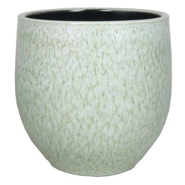 Keramik Übertopf ELIEL, gesprenkelt, minzgrün-weiß, 34cm, Ø34cm