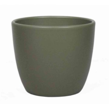 Keramik Übertopf groß TEHERAN BASAR, olivgrün-matt, 29cm, Ø36cm