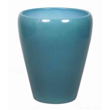 Konische Vase für Orchideen NAZARABAD, Keramik, ozeanblau, 17cm, Ø14cm
