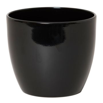 Keramik Übertopf groß TEHERAN BASAR, schwarz, 33,5cm, Ø40cm