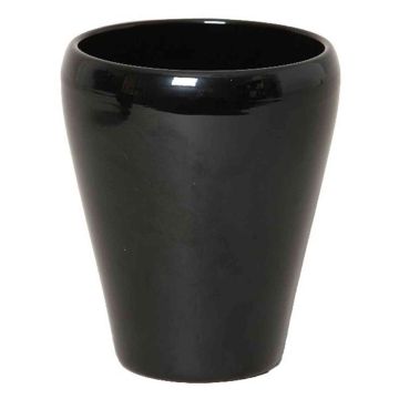 Konische Vase für Orchideen NAZARABAD, Keramik, schwarz, 17cm, Ø14cm