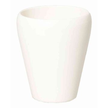 Konische Vase für Orchideen NAZARABAD, Keramik, creme, 17cm, Ø14cm
