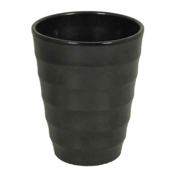 Keramik-Übertopf IZEH für Orchideen, schwarz, 17cm, Ø14cm
