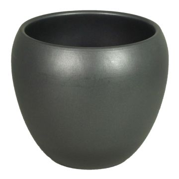 Übertopf URMIA BASAR aus Keramik, anthrazit-matt, 24cm, Ø27cm