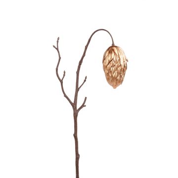 Künstlicher Pinienzweig EWALD mit Zapfen, gold, 45cm