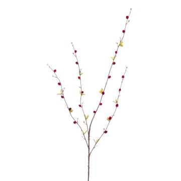 Künstlicher Kätzchenweide Zweig CORALIA mit Blüten, rot, 95cm
