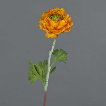 Künstliche Ranunkel ELORIO, orange-grün, 50cm, Ø10cm
