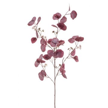 Kunstzweig Eukalyptus ARNOLD mit Blüten, burgunderrot, 110cm