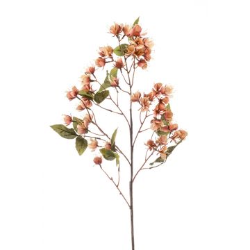 Kunst Zierpfirsich Zweig BACARES mit Blüten, altrosa, 90cm
