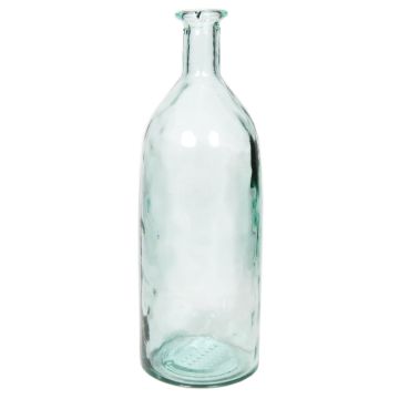 Flaschen Vase aus Glas HERMINIA, blau-klar, 35cm, Ø12cm