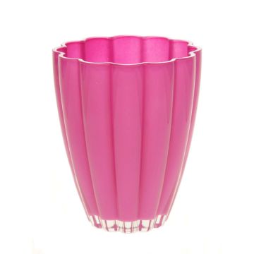 Deko Vase BEA aus Glas, pink, 17cm, Ø14cm