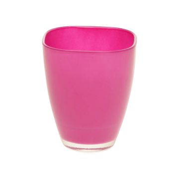 Blumen Vase YULE, Glas, pink, 13,5x13,5x17cm