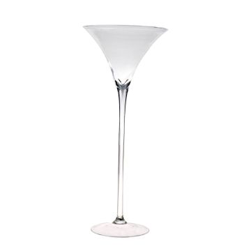 Große Cocktailschale SACHA AIR, Standfuß, Glas, klar, 60cm, Ø26cm