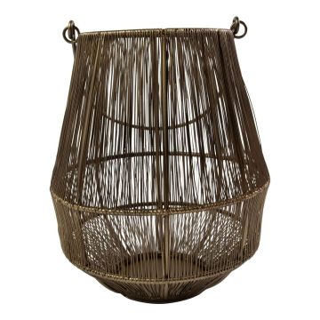 Laterne GIUSEPPINO aus Eisen, mit Henkel, bronze, 25cm, Ø22cm