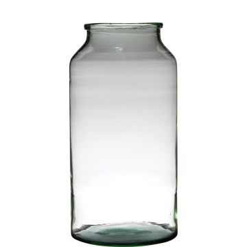 Recyceltes Glas für Kerzen QUINN EARTH, klar-grün, 42,5cm, Ø22,6cm