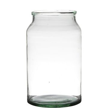Recyceltes Glas für Kerzen QUINN EARTH, klar-grün, 30cm, Ø18cm