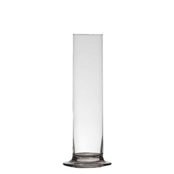 Vase für Einzelblumen ABIRAMY aus Glas, Standfuß, klar, 15cm, Ø6cm