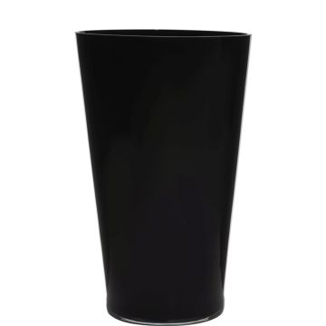 Blumen Vase konisch ANNA EARTH aus Glas, schwarz, 40cm, Ø25cm
