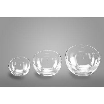 Glas Schale NELLY EARTH, recycelt, klar, 10cm, Ø12,5cm