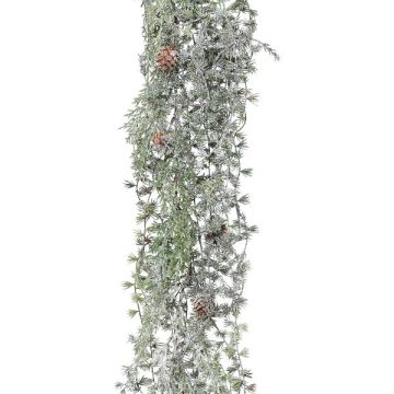 Dekohänger Lärche WODRI, Steckstab, Zapfen, gefroren, weiß-grün, 125cm