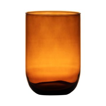 Glas Vase MARISA, orange-braun-klar, 20cm, Ø14cm