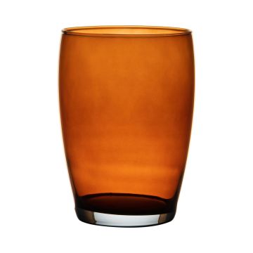 Blumenvase HENRY, Glas, orange-braun-klar, 20cm, Ø14cm