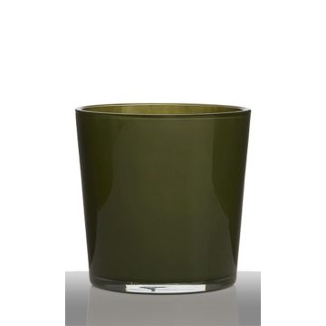Pflanztopf aus Glas ALENA, dunkelgrün, 19cm, Ø19cm