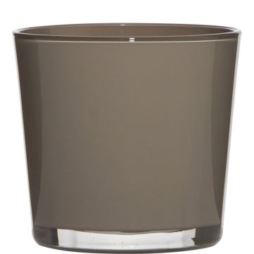 Übertopf aus Glas ALENA, braun, 11cm, Ø11,5cm