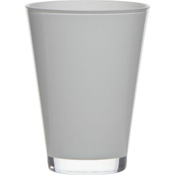 Blumen Vase konisch ANNA EARTH aus Glas, weiß, 15cm, Ø11cm