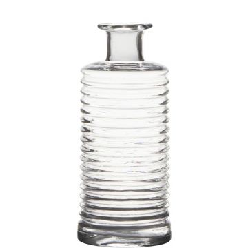 Glas Flasche STUART mit Rillen, klar, 21,5cm, Ø9,5cm