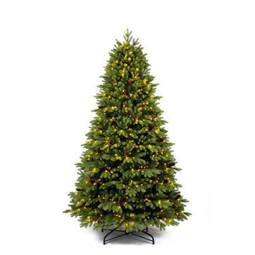 Kunst Christbaum SKIEN SPEED mit Zapfen, LEDs, 195cm, Ø120cm