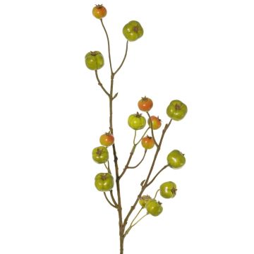 Kunstzweig Zierapfel NONGIH mit Früchten, grün-orange, 60cm