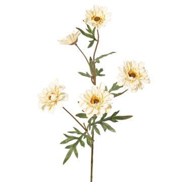 Dekozweig Chrysantheme PRUDENCE, Eco Collection, creme-gelb, 75cm, Ø5-6,5cm
