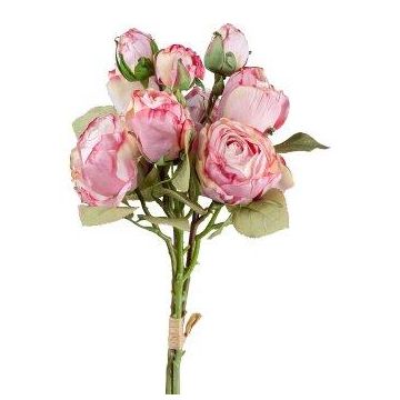 Künstlicher Blumenstrauß Rosen JARZO, dunkelrosa, 55cm