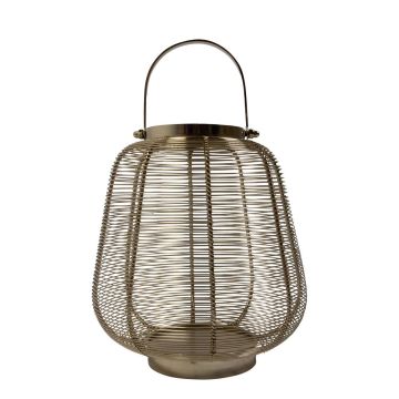 Laterne CONSTANTINE aus Aluminium, mit Henkel, gold, 23cm, Ø24cm