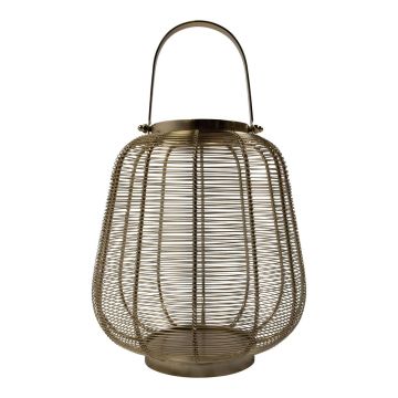 Laterne CONSTANTINE aus Aluminium, mit Henkel, gold, 30cm, Ø27cm