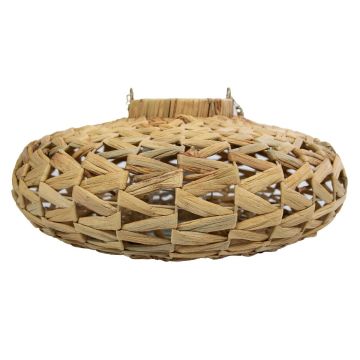 Korb Laterne VITTORIO, Wasserhyazinthe, Henkel, Glaseinsatz, braun, 16cm, Ø52cm