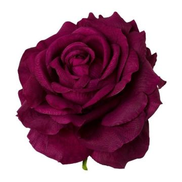 Künstliche Blüte Rose ERONK, 6 Stück, lila, 8,5cm, Ø10,5cm