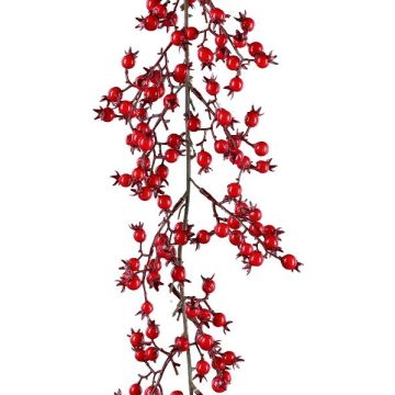 Deko Girlande Kartoffelrose TELAND, Beeren, rot, 120cm