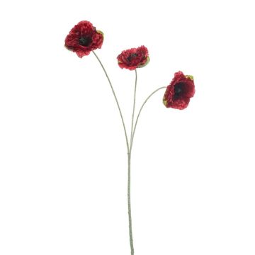 Künstlicher Zweig Mohnblume WHONRA, rot, 60cm