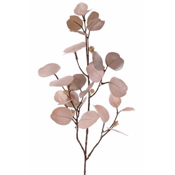 Unechter Eukalyptus Zweig INDALA mit Früchten, beige-rosa, 85cm