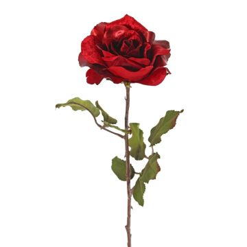 Samt Rose SINDALA, rot, 60cm, Ø12cm