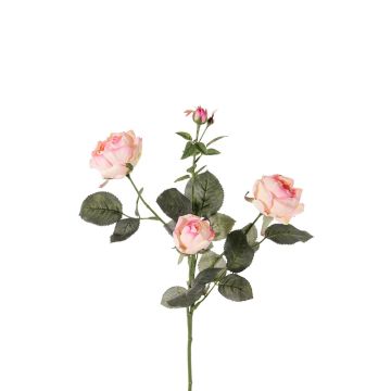 Textilblume Rosenzweig DIAMANTIS, rosa-creme, 75cm, Ø5-8cm