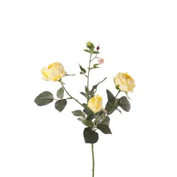 Textilblume Rosenzweig DIAMANTIS, gelb, 75cm, Ø5-8cm