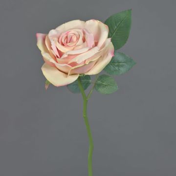 Kunstblume Rose NIKOLETA, rosa-creme, 30cm, Ø12cm