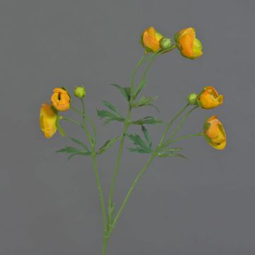 Ranunkel künstlich YARIS, orange-gelb, 65cm, Ø3-4,5cm