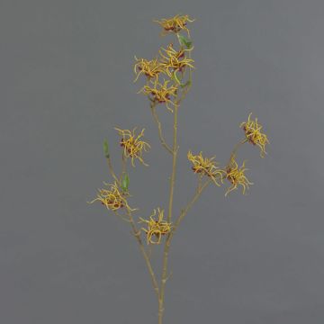 Künstlicher Zaubernuss Zweig XYLA, Blüten, orange-gelb, 70cm, Ø6cm